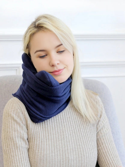 Neck Support Travel Pillow for Long Naps & Layover Flights - Compact & Comfortable