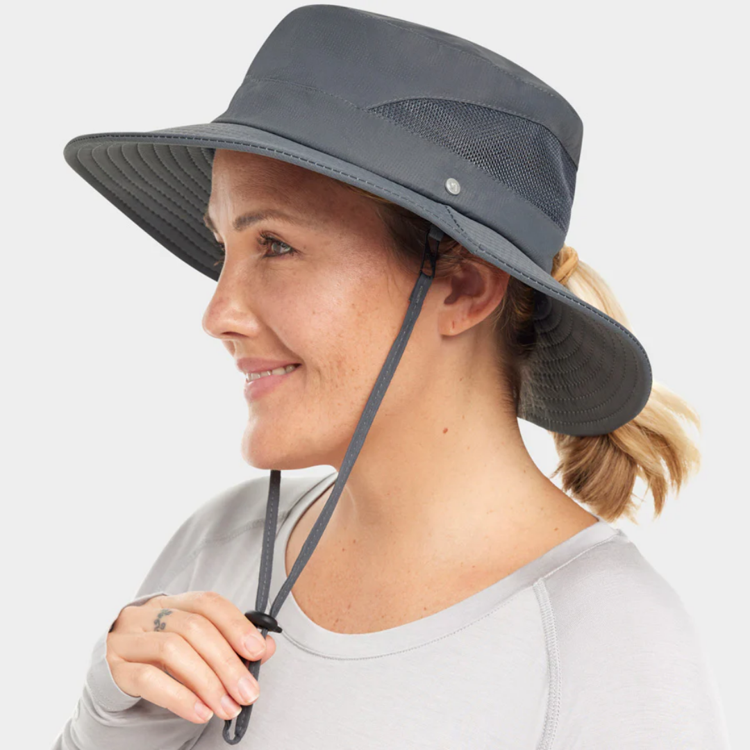 Chapeau de soleil de protection UV quotidien pour femmes avec fente pour queue de cheval pour plus de commodité