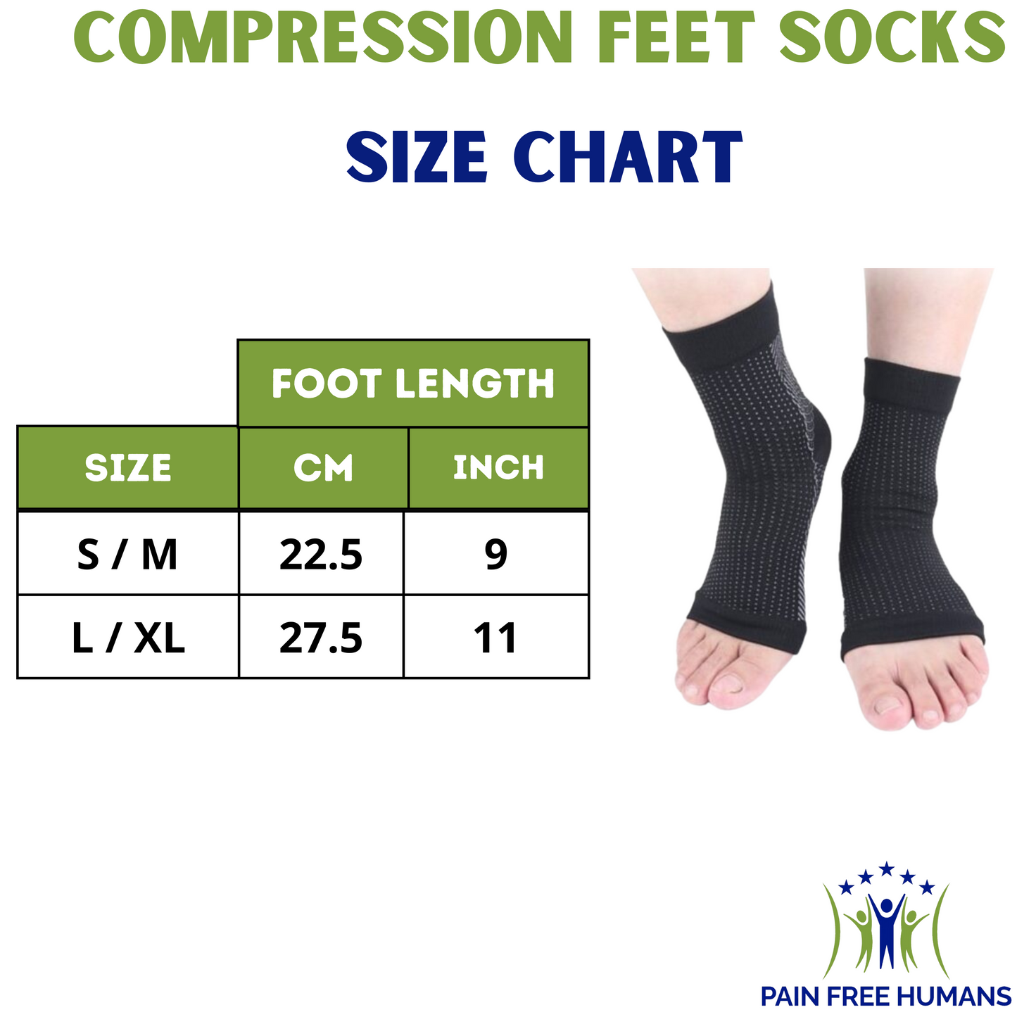 COMPRESSION FEET SOCKS - All Day Wear Socks & Relief for Lower Legs Discomfort