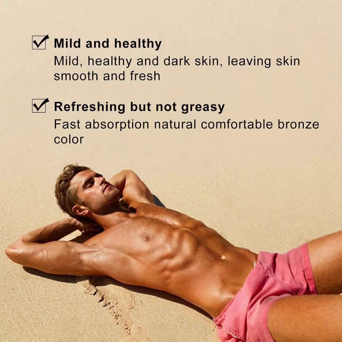 Beach Tanning Cream for Quick Results - Soft Brown