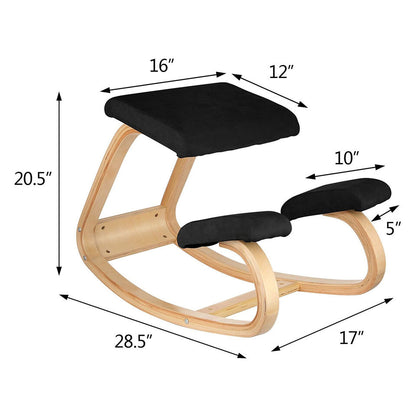 Chaise ergonomique à genoux en bois – Tabouret à bascule ergonomique pour la maison et le bureau