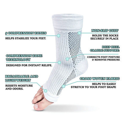 COMPRESSION FEET SOCKS - All Day Wear Socks & Relief for Lower Legs Discomfort